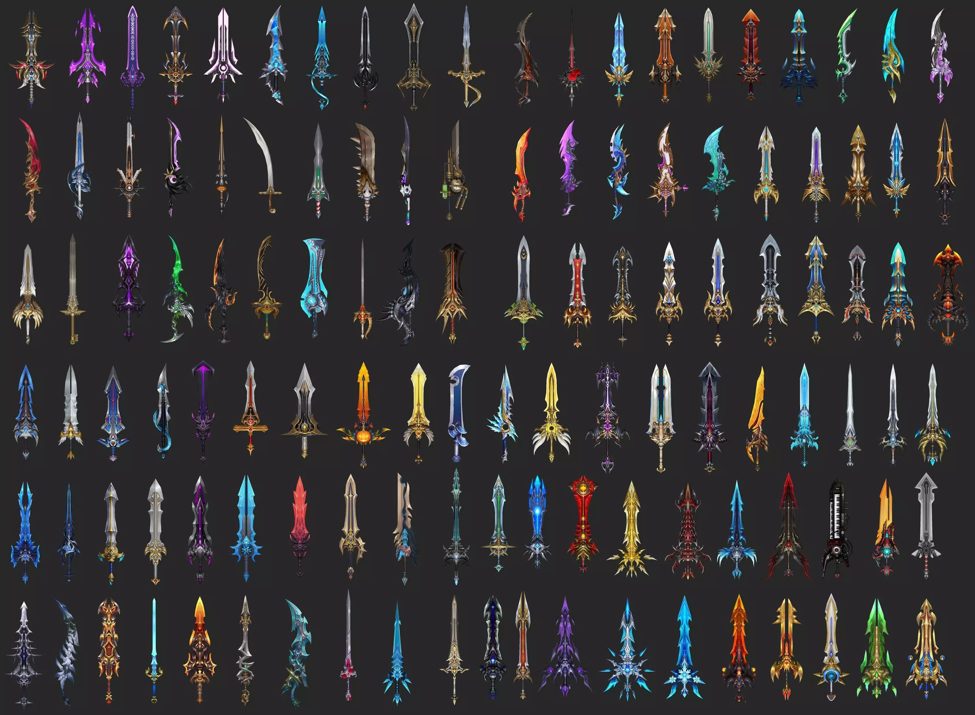 Ultimate Fantasy Low Poly Swords Collection - 500 Models _2