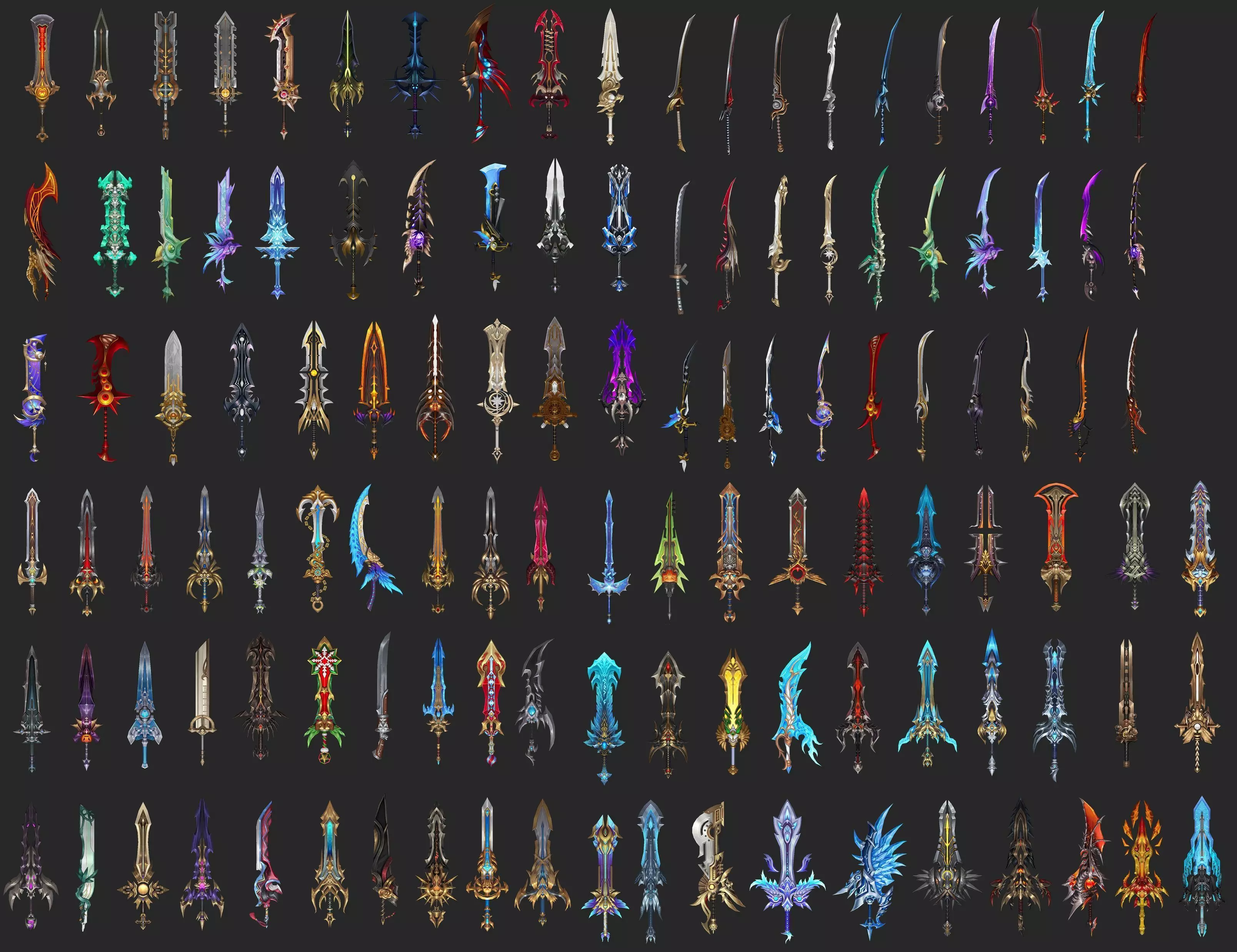 Ultimate Fantasy Low Poly Swords Collection - 500 Models _1