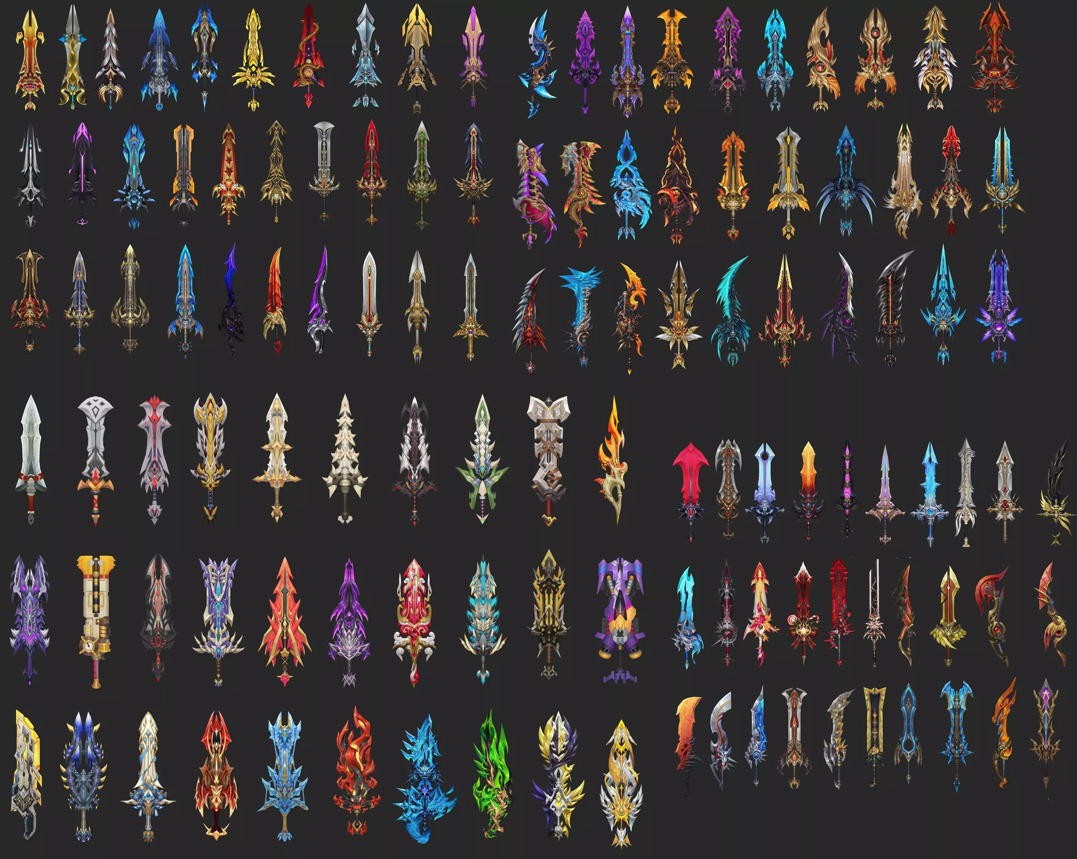 Ultimate Fantasy Low Poly Swords Collection - 500 Models _3
