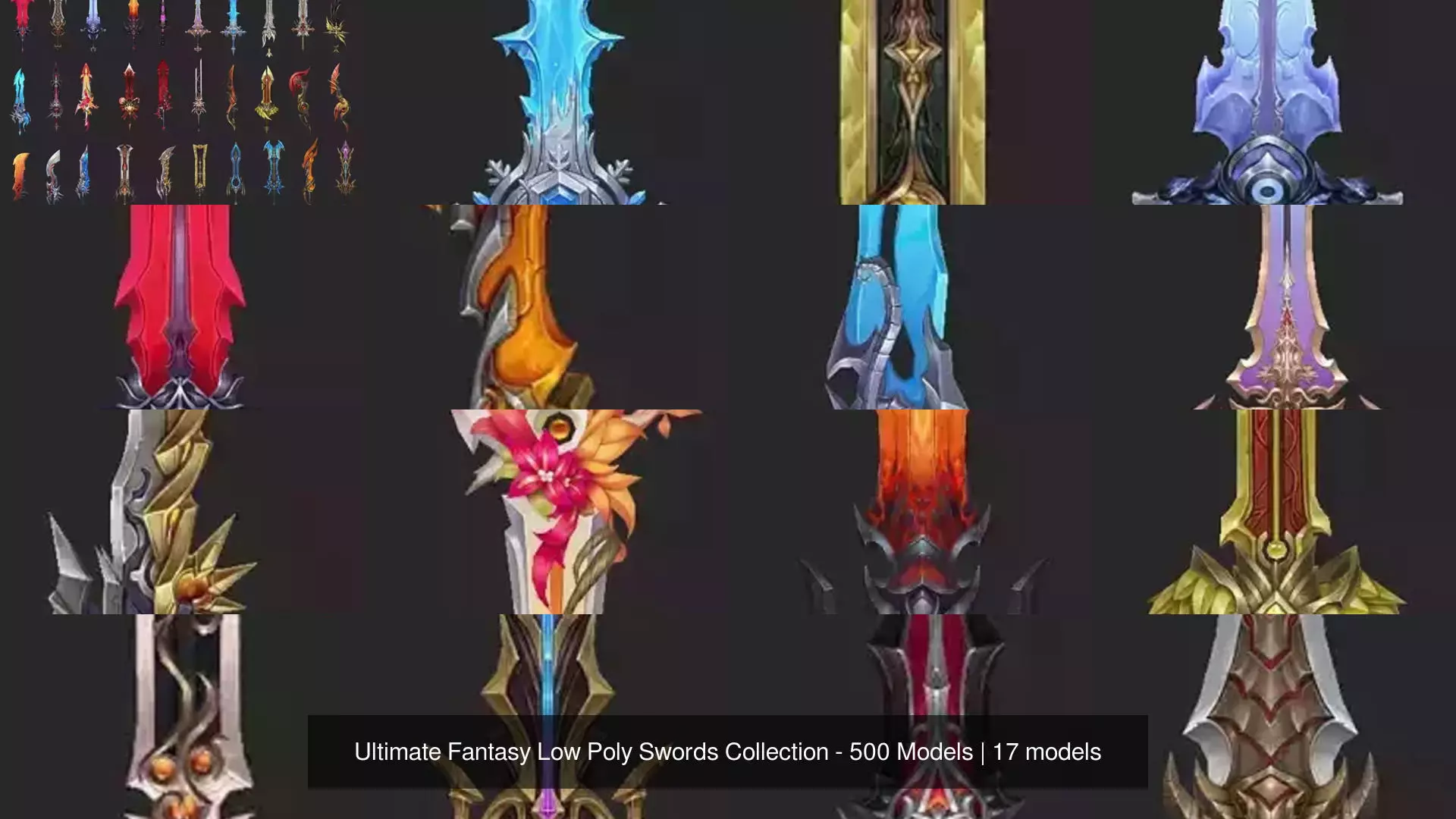 Ultimate Fantasy Low Poly Swords Collection - 500 Models _21