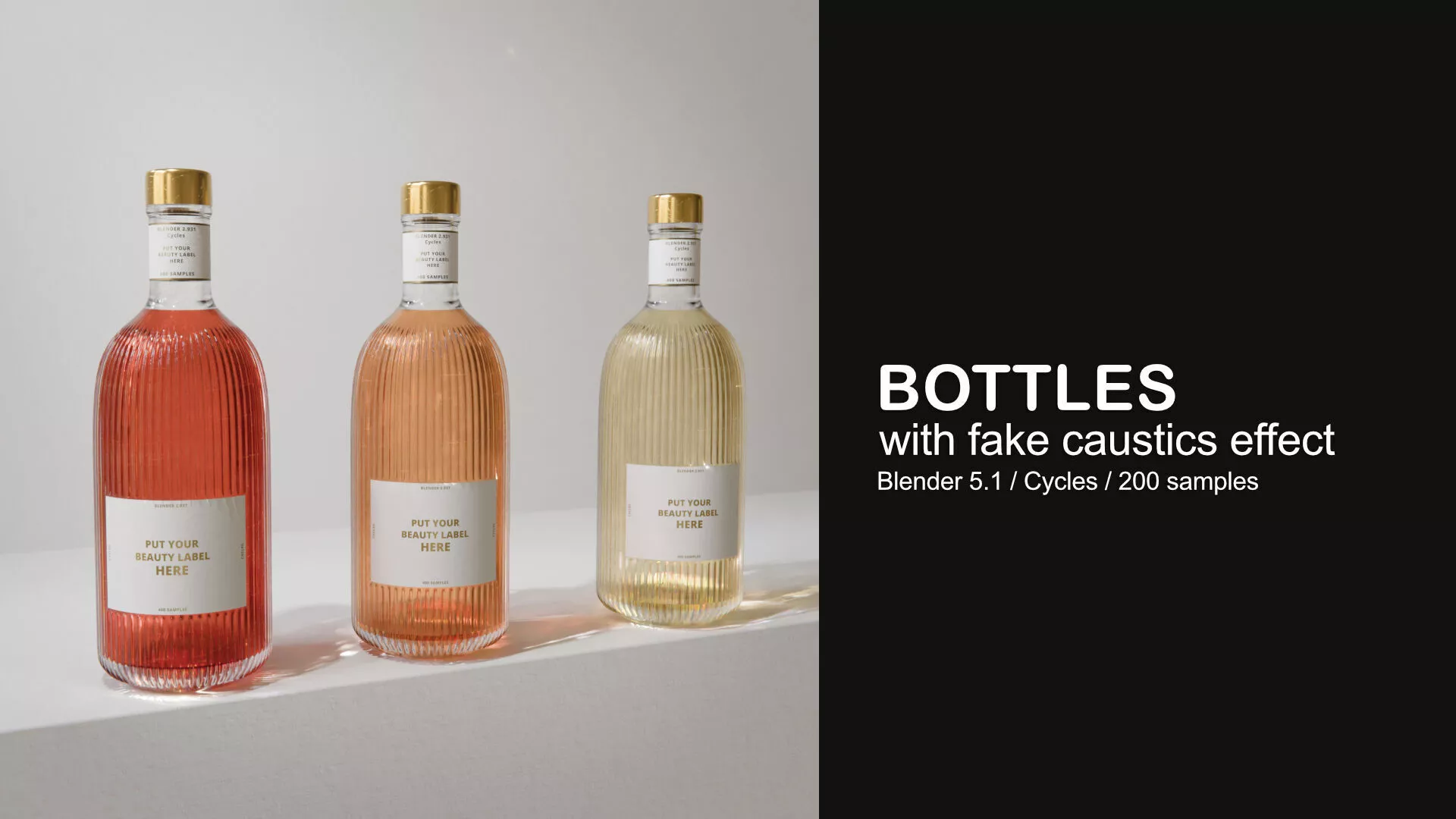 Fancy Bottles with caustics effect 3D model