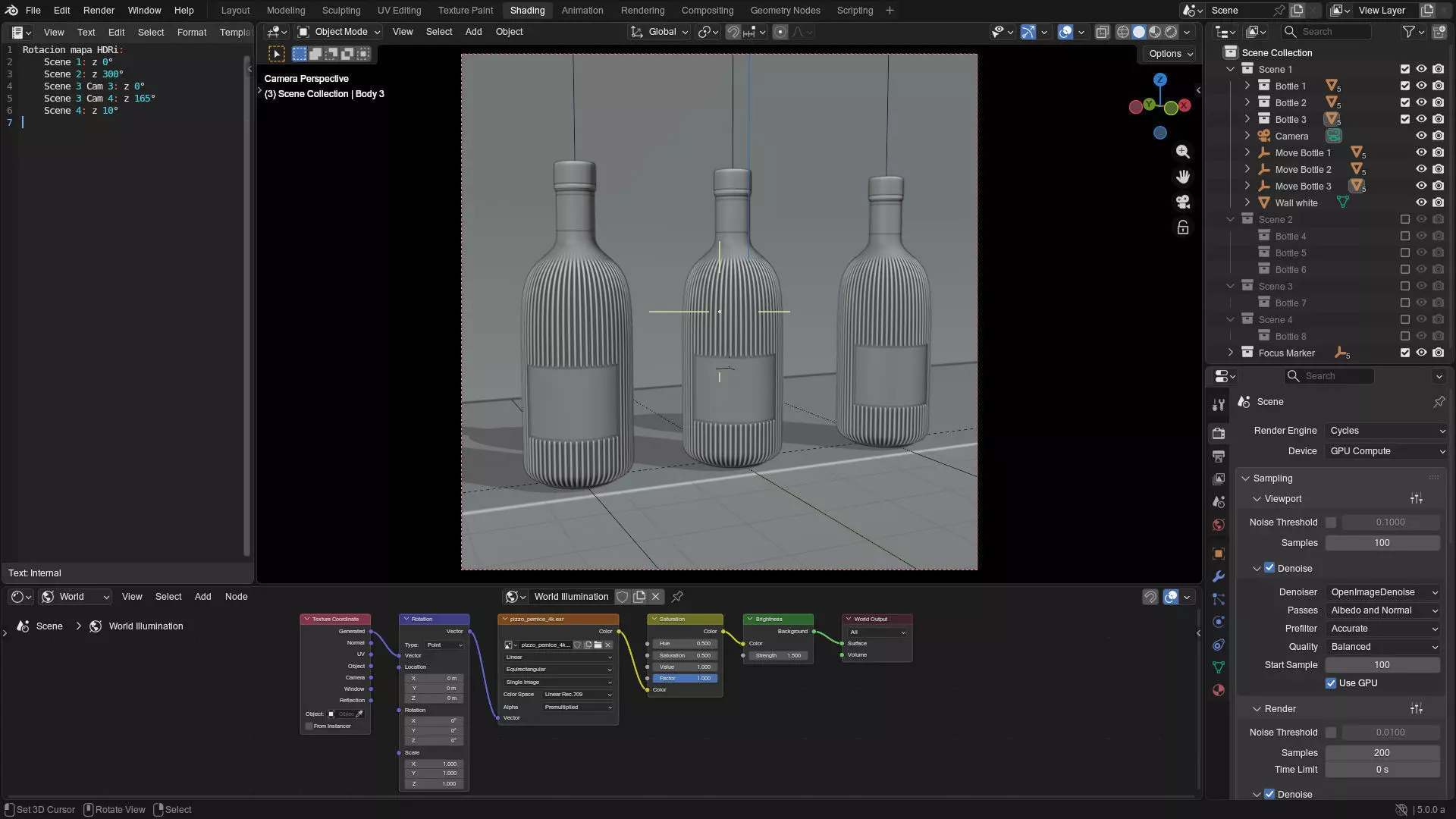 Fancy Bottles with caustics effect 3D model_5