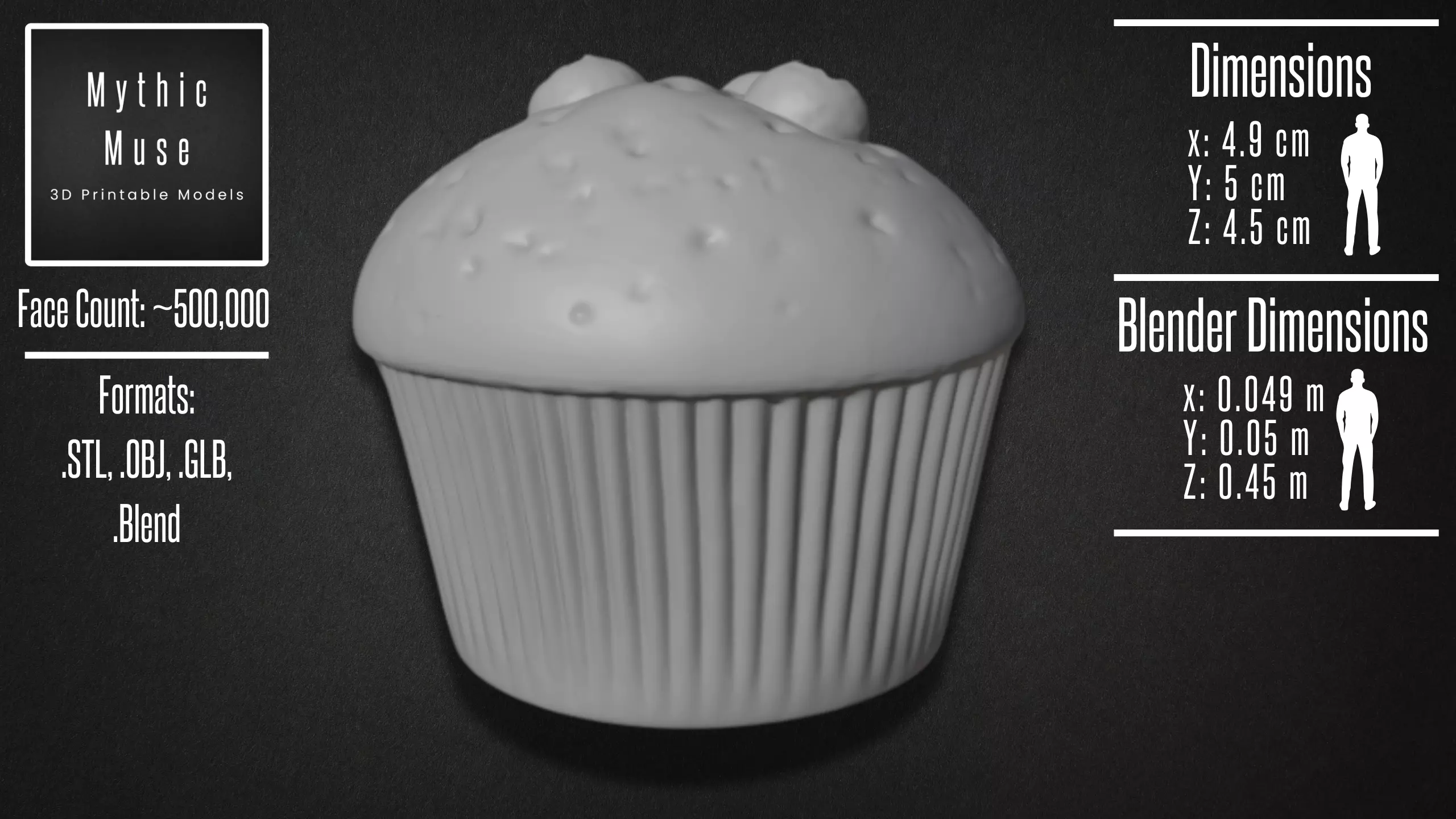 Realistic Blueberry Muffin Model 3D model_9