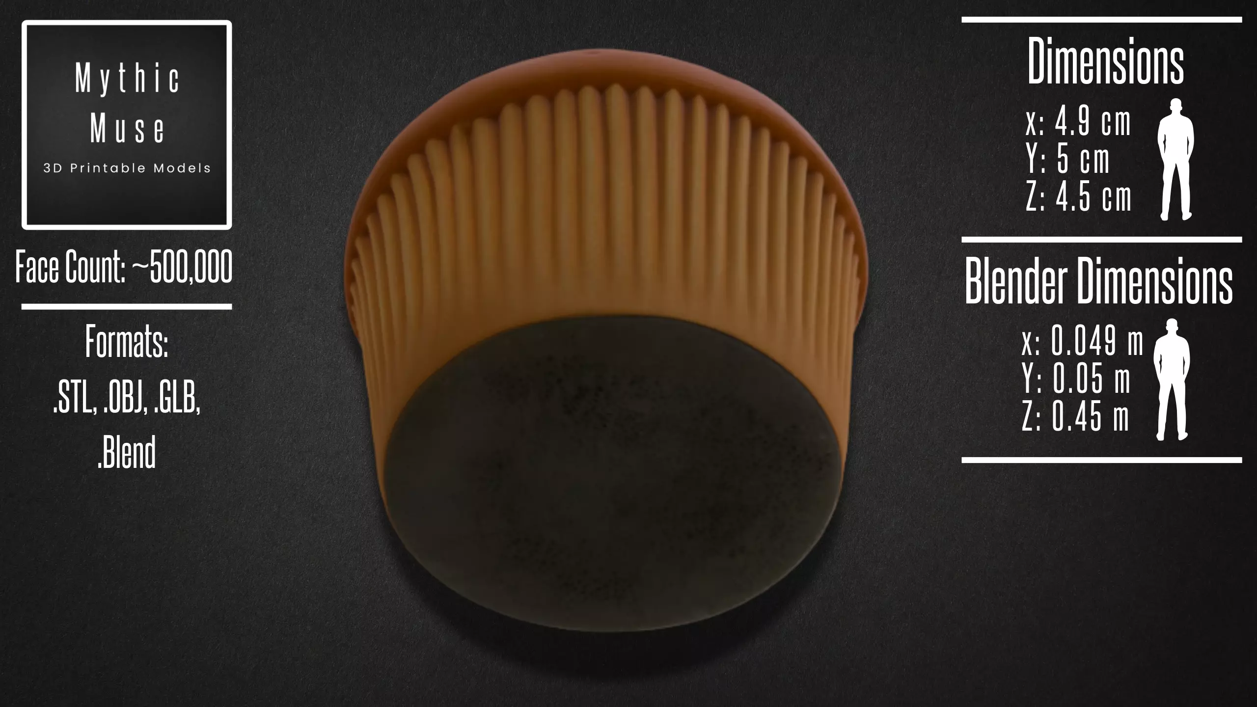 Realistic Blueberry Muffin Model 3D model_7