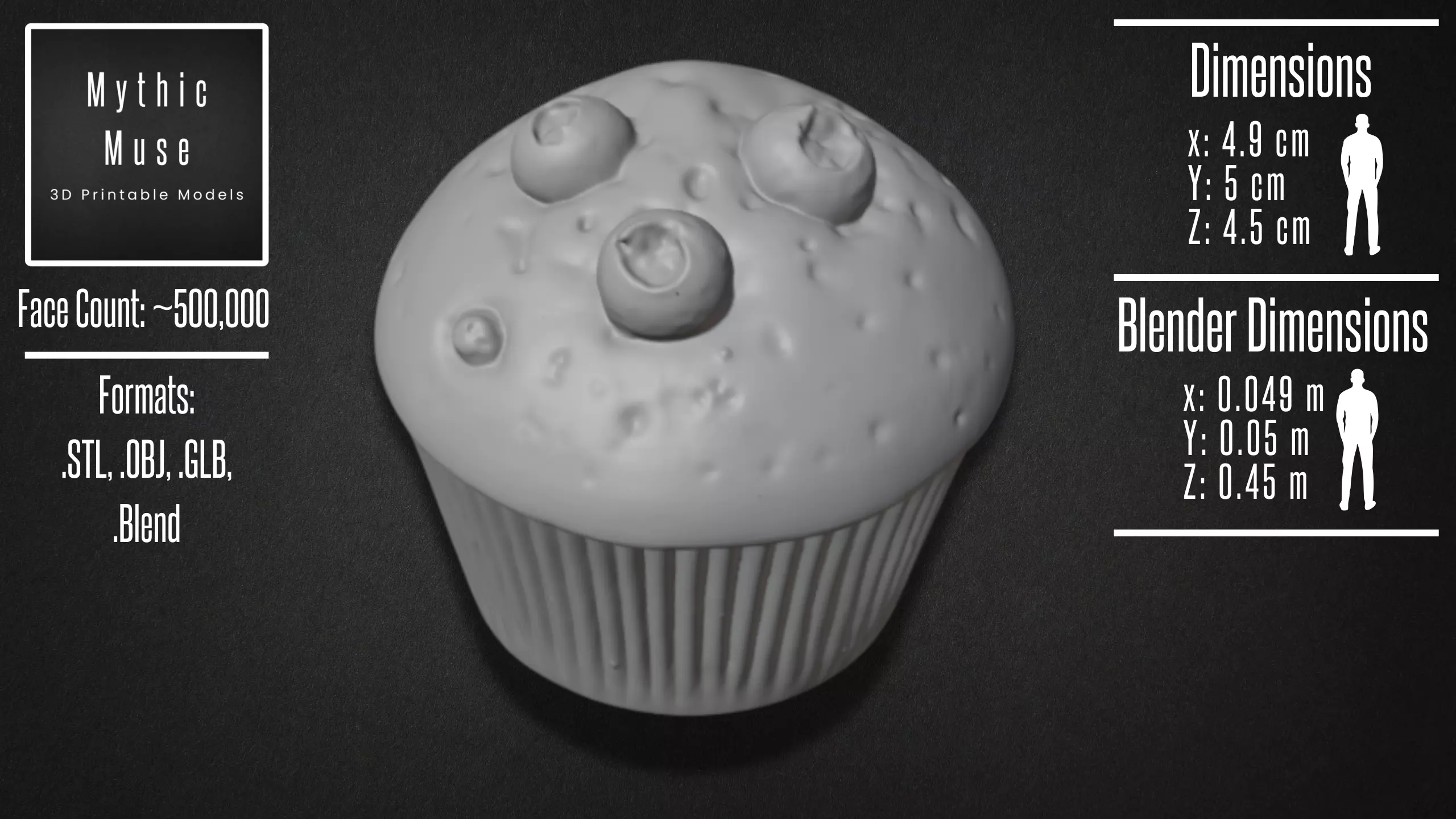 Realistic Blueberry Muffin Model 3D model_8