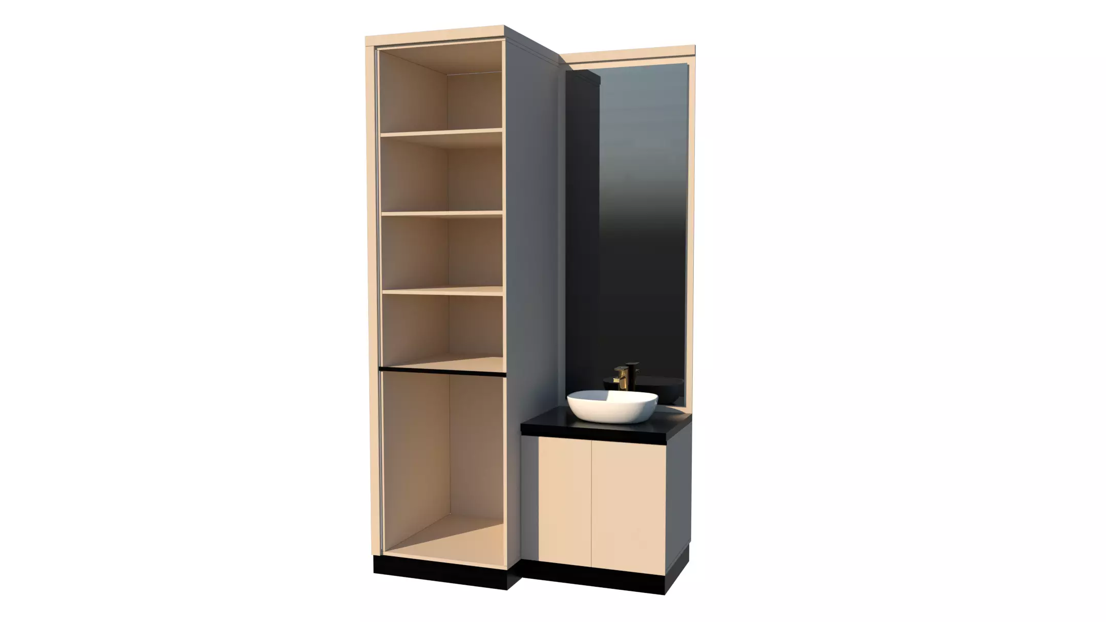 MD LAB BATHROOM SINK WITH STORAGE 3D model_5