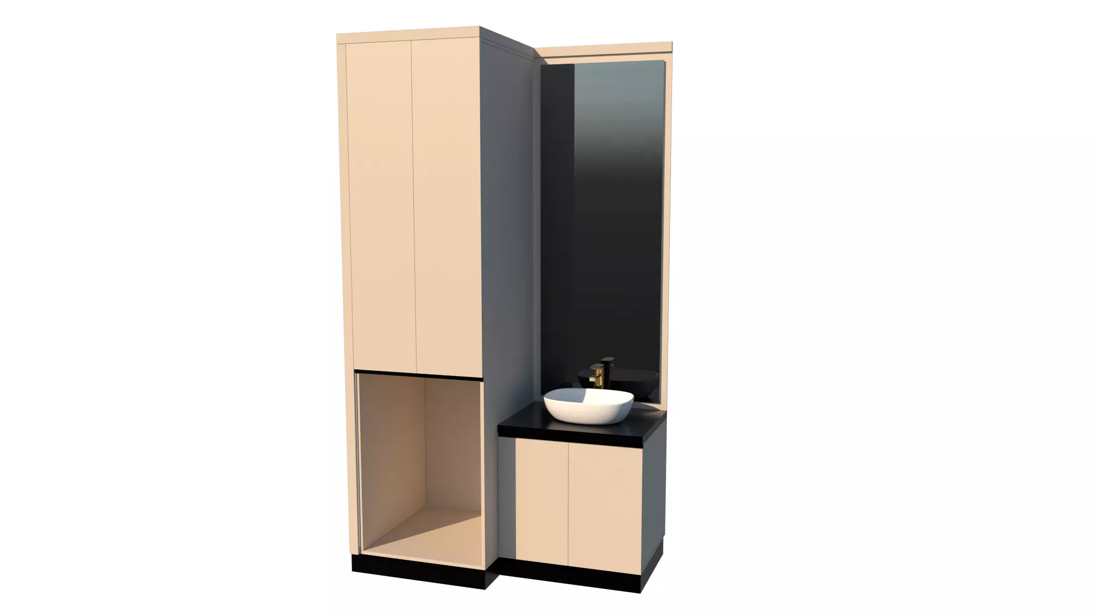 MD LAB BATHROOM SINK WITH STORAGE 3D model_4