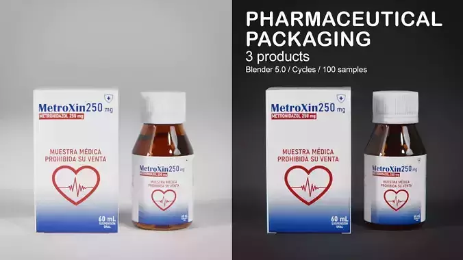 Pharmaceutical Packaging 3D model Pharmaceutical Packaging 3D model