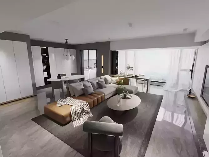 Living room and dining room12 3D model