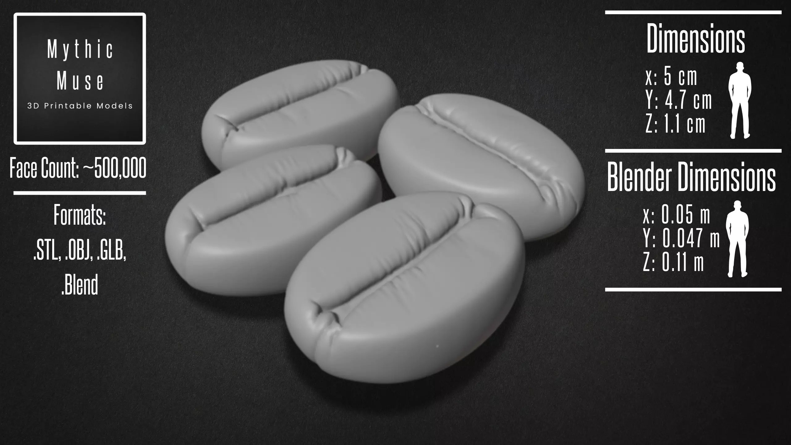 Realistic Coffee Beans Model 3D model_9