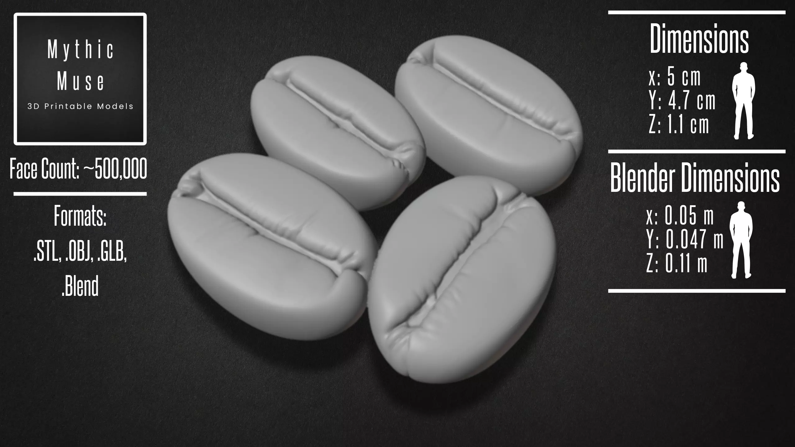 Realistic Coffee Beans Model 3D model_8