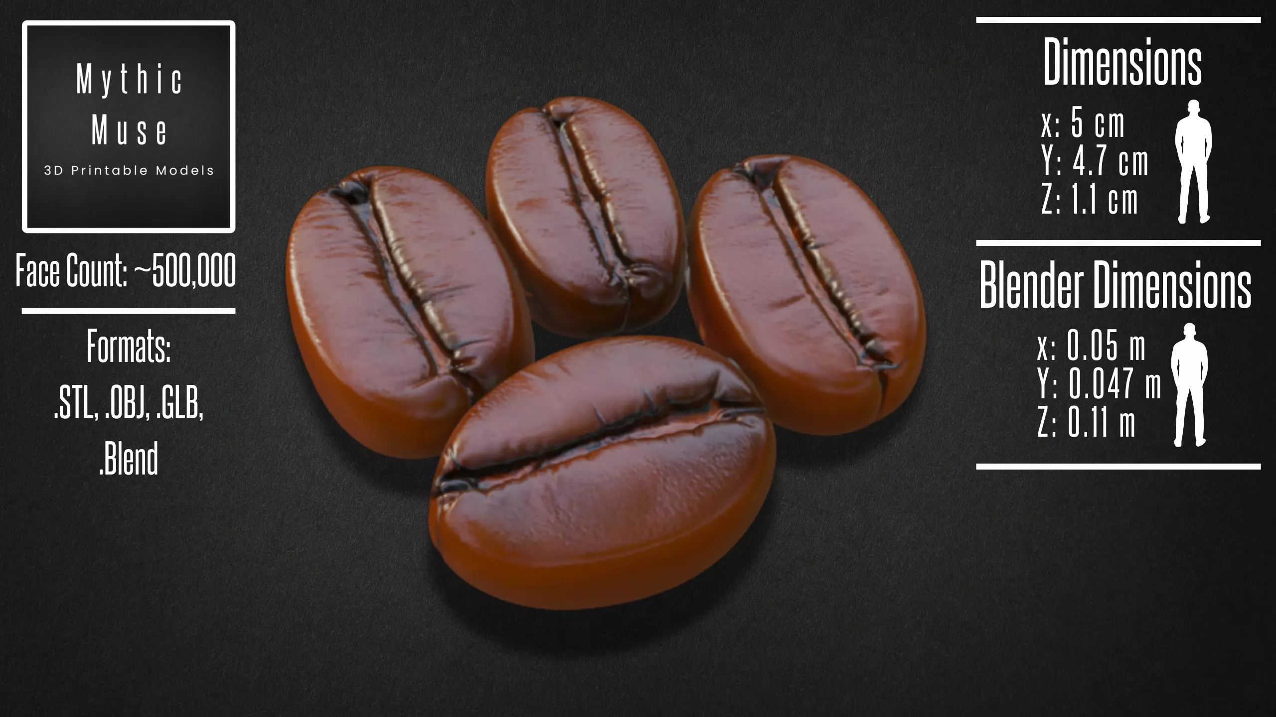 Realistic Coffee Beans Model 3D model_3