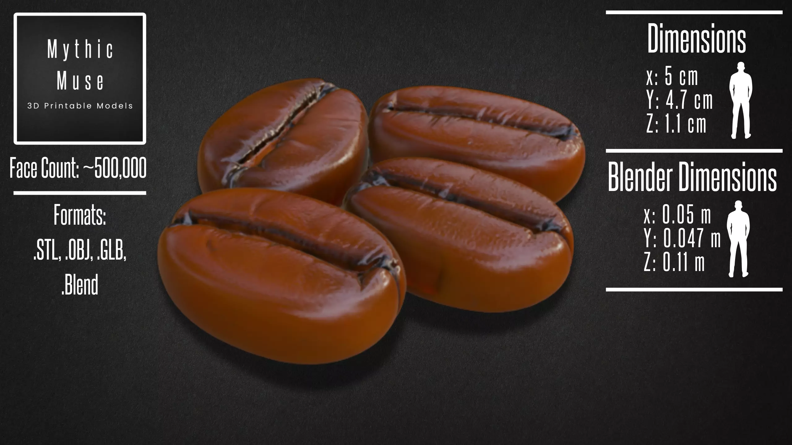 Realistic Coffee Beans Model 3D model_4