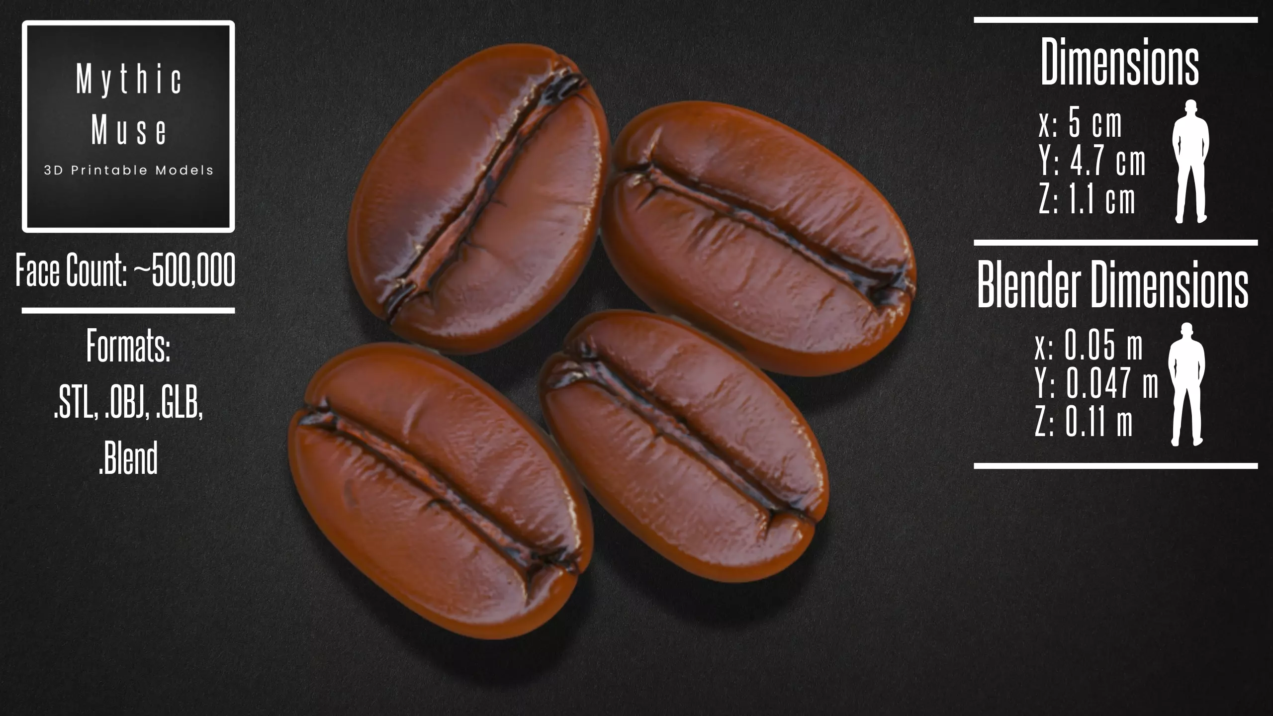 Realistic Coffee Beans Model 3D model_5