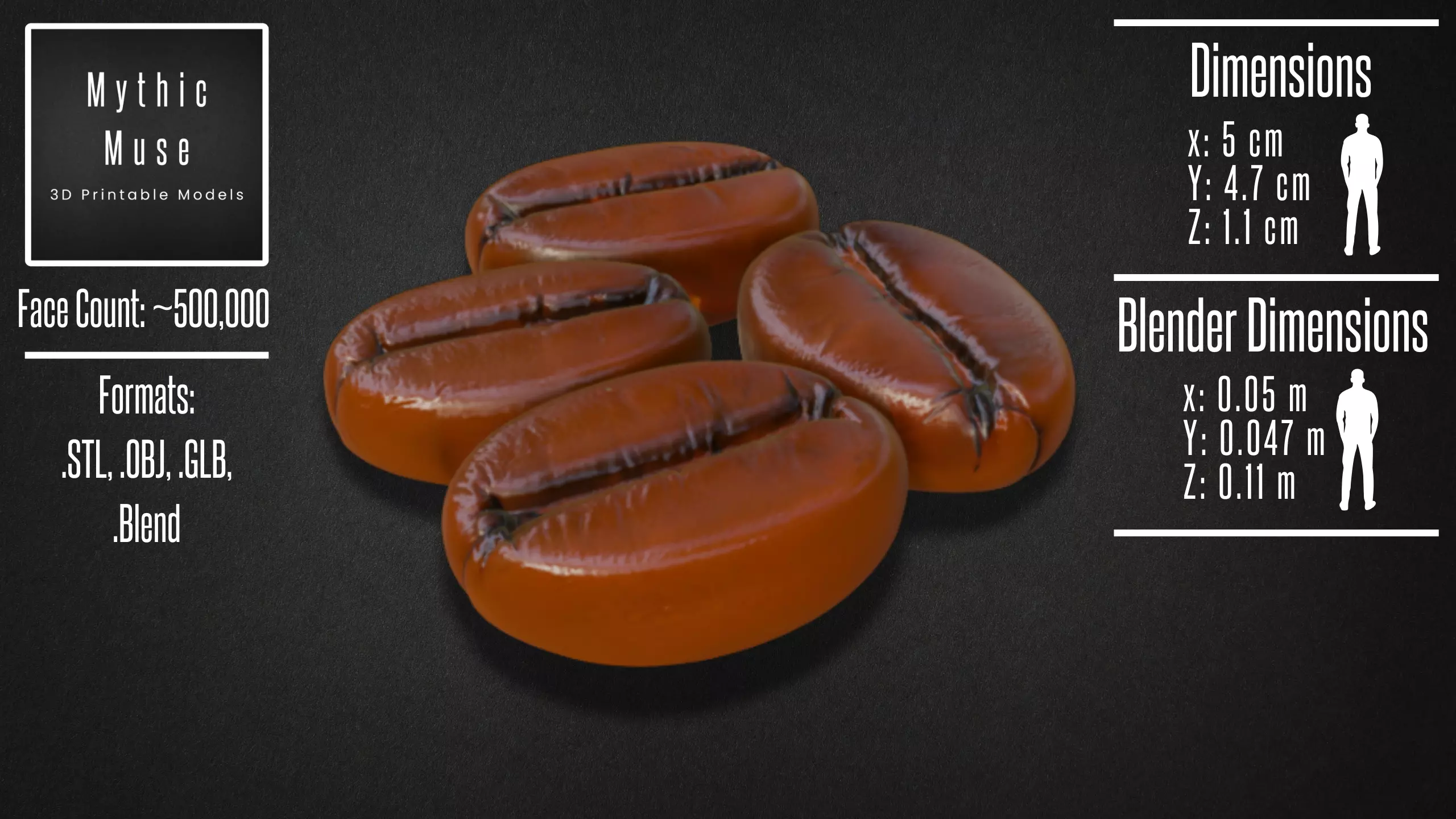 Realistic Coffee Beans Model 3D model_2