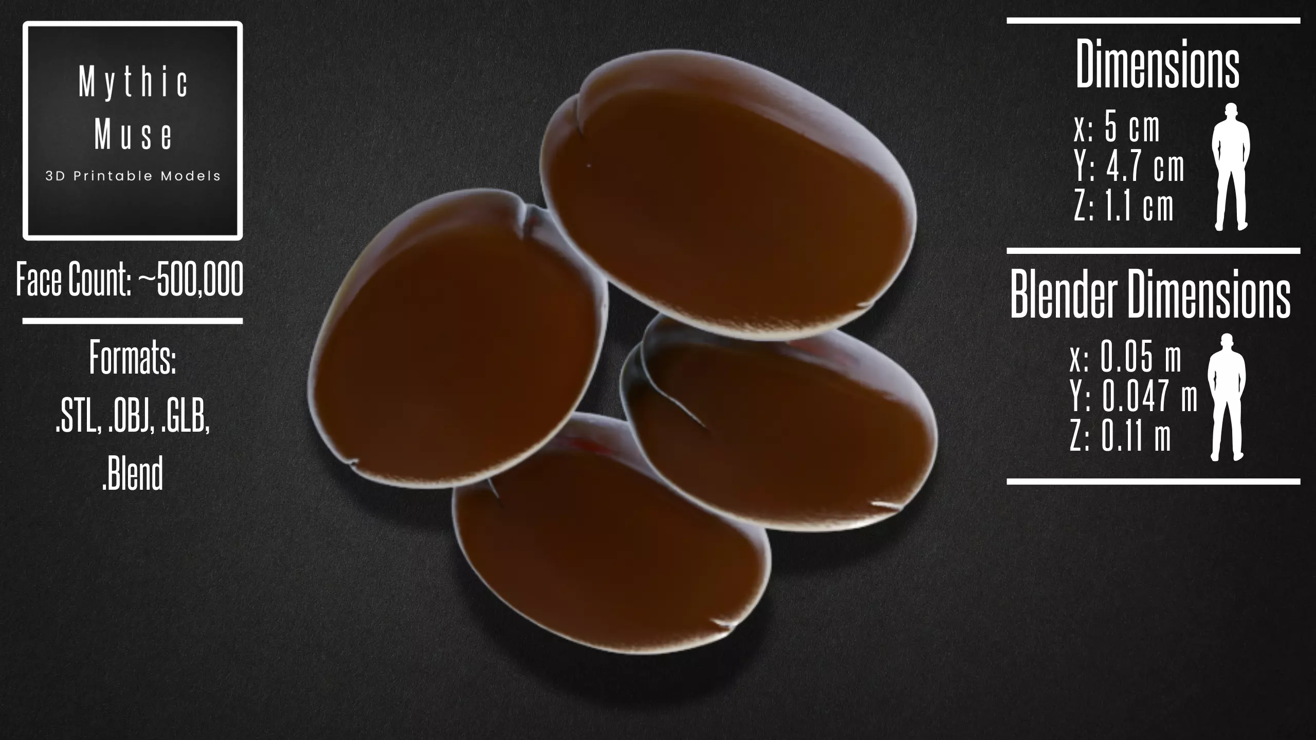 Realistic Coffee Beans Model 3D model_7