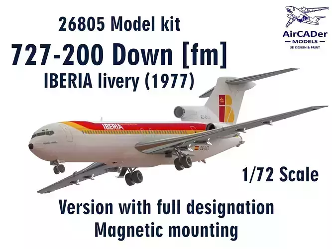 26205 Model kit Boeing 727-200 Down fm