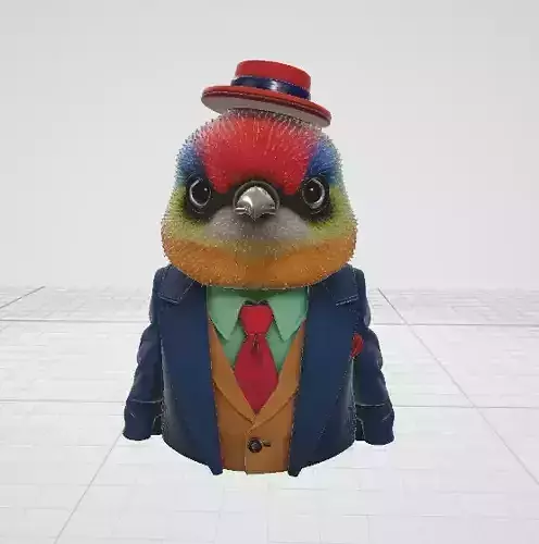 Birds in suit 3D model