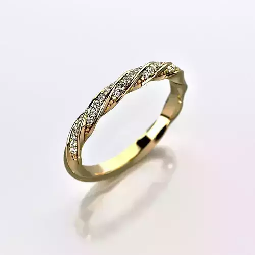 Wedding ring with round gemstones 002 3D print model