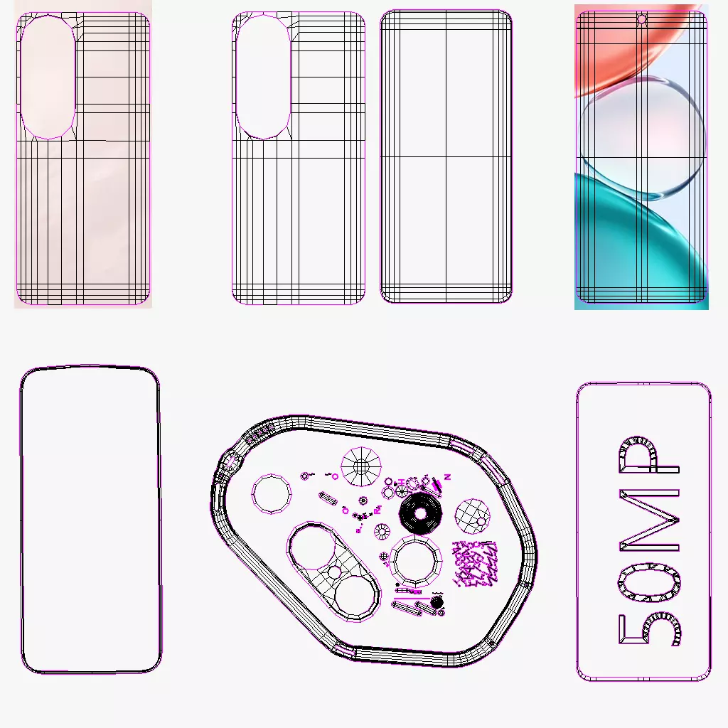 Honor Play 70 Plus Quicksand Pink Low-poly 3D model_12