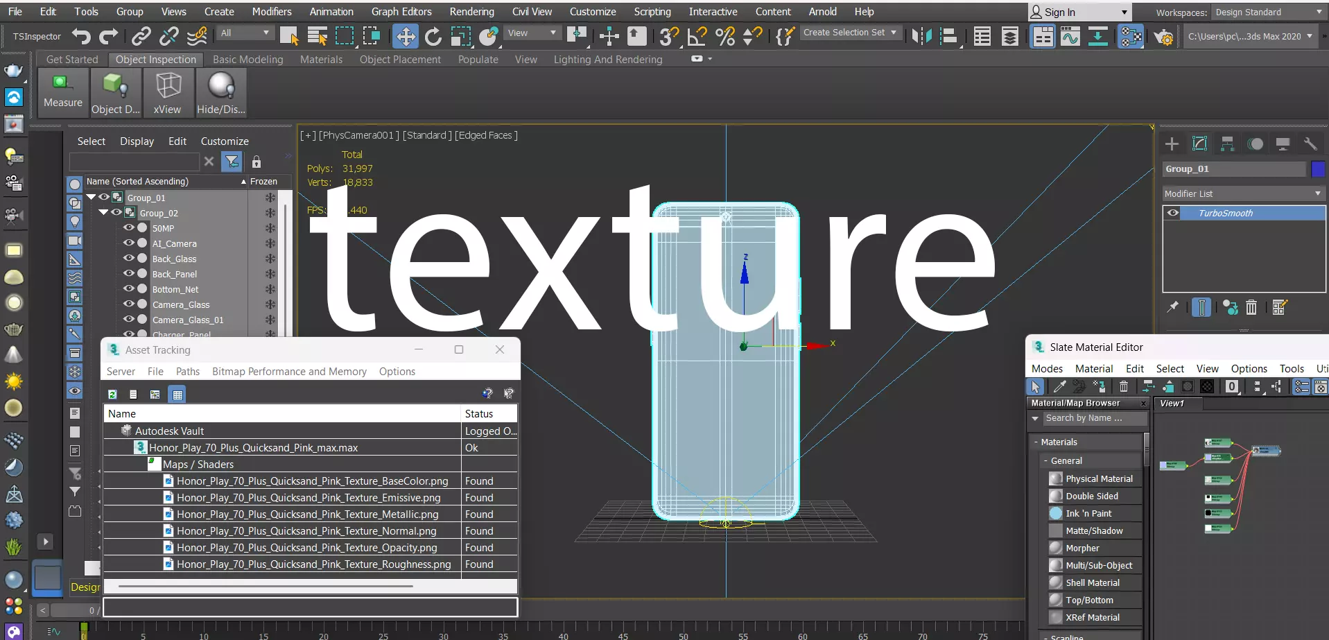 Honor Play 70 Plus Quicksand Pink Low-poly 3D model_13
