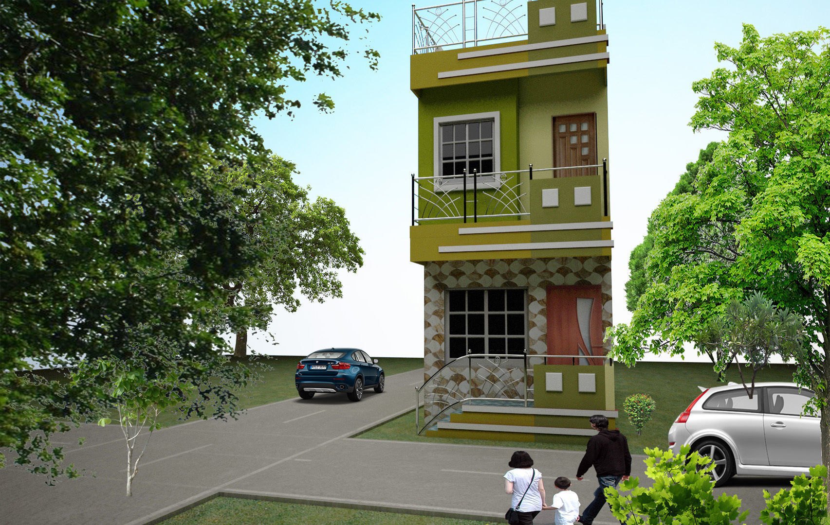 Small home Low-poly 3D model_1