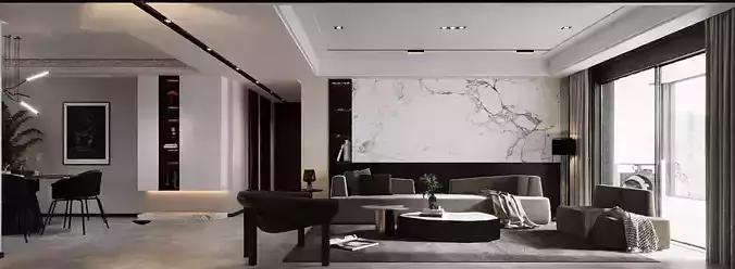 Living room and dining room14 3D model