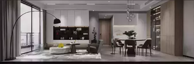 Living room and dining room15 3D model