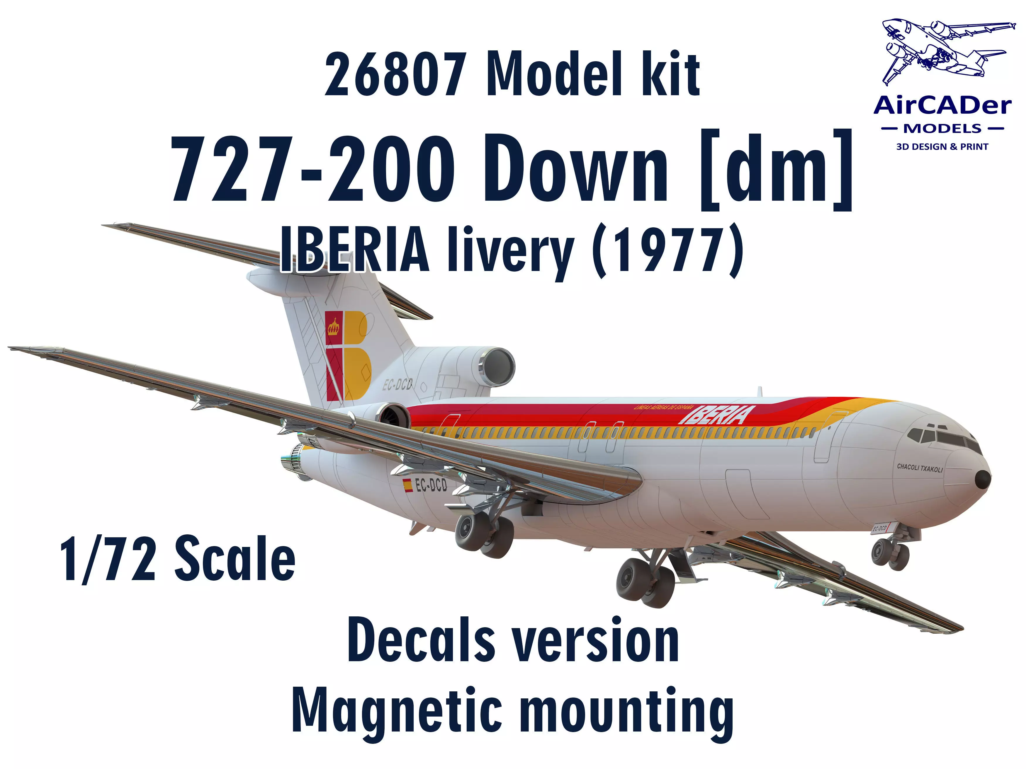 26207 Model kit Boeing 727-200 Down dm 3D print model