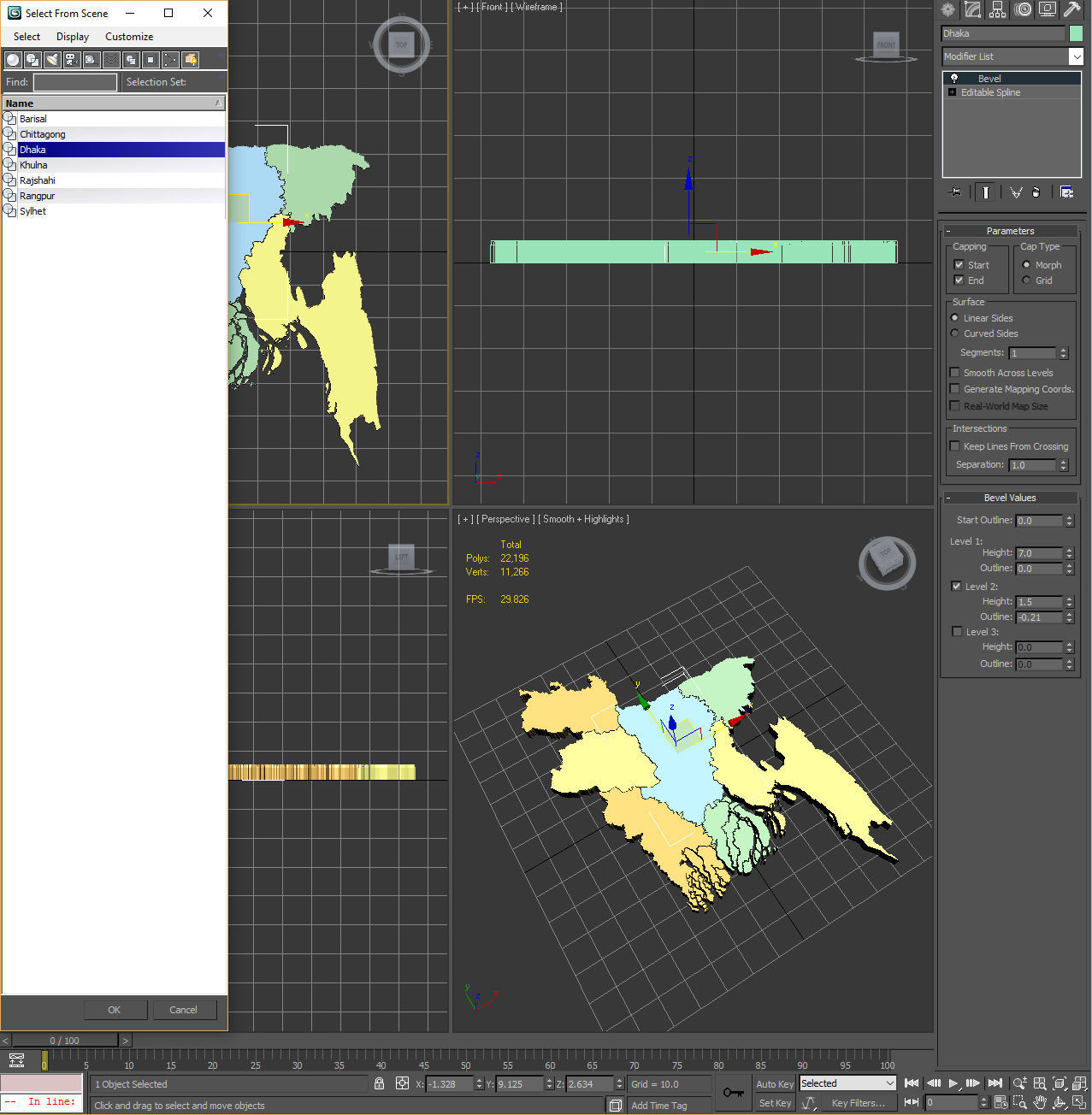 3d Political Map of Bangladesh 3D model_8