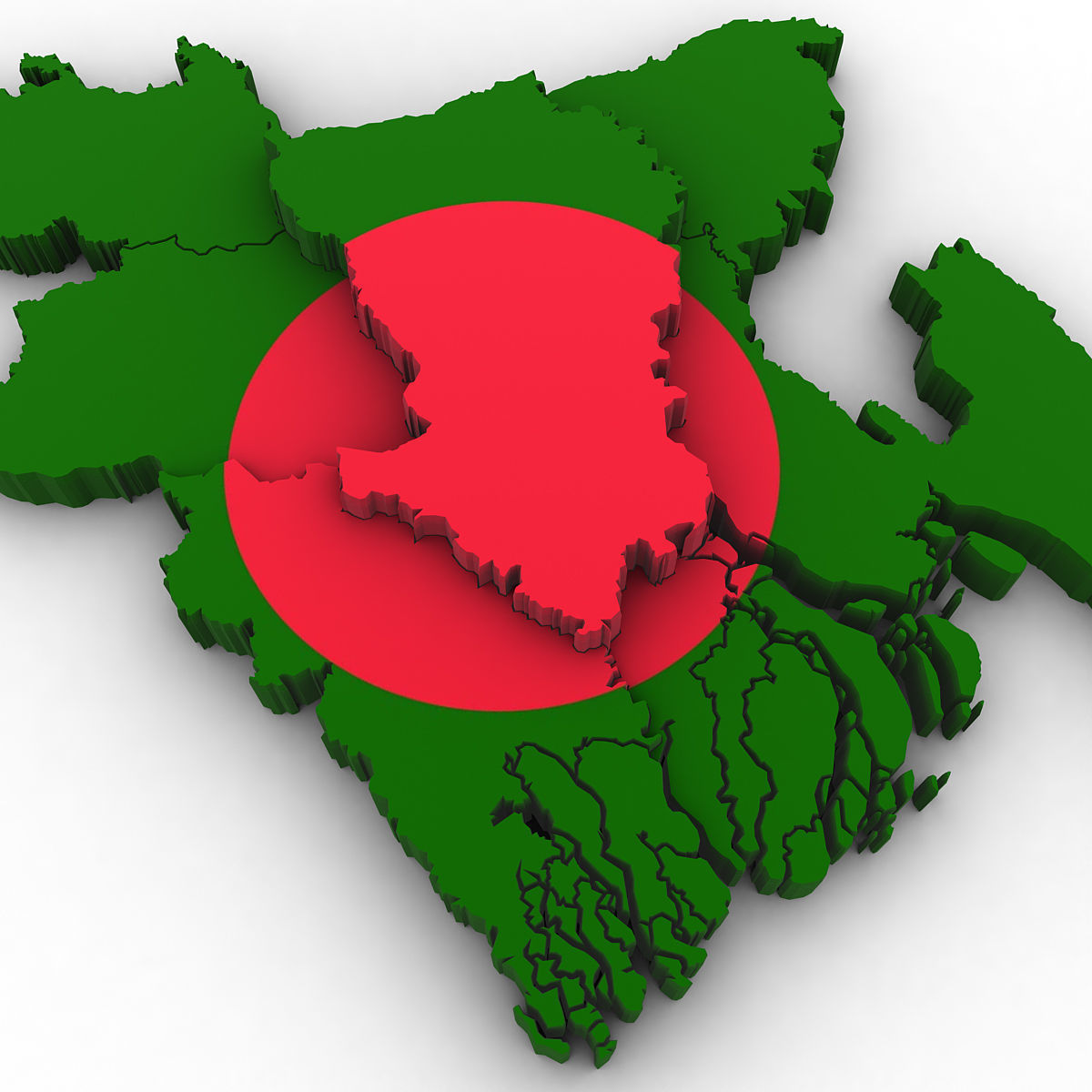 3d Political Map of Bangladesh 3D model_6