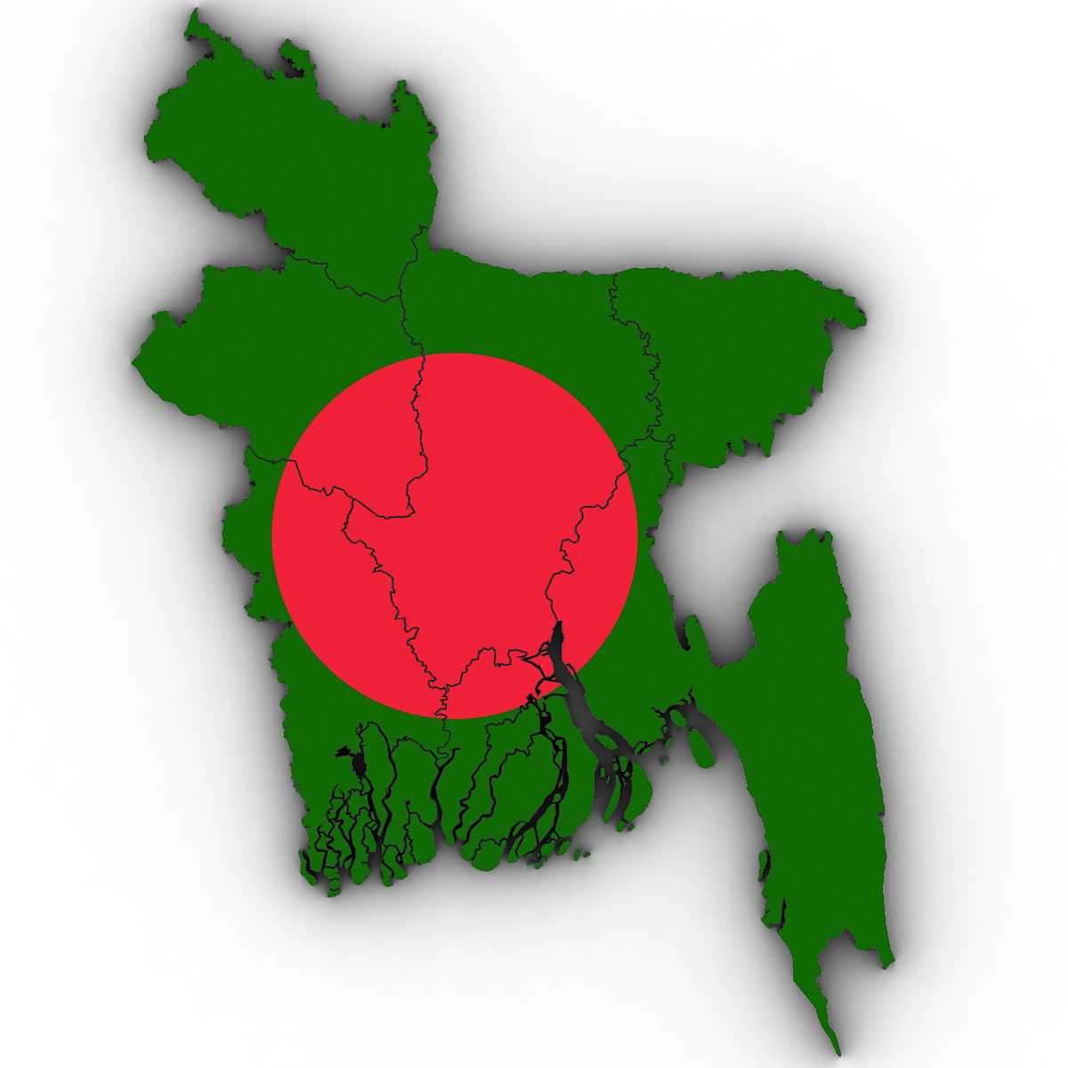 3d Political Map of Bangladesh 3D model_4