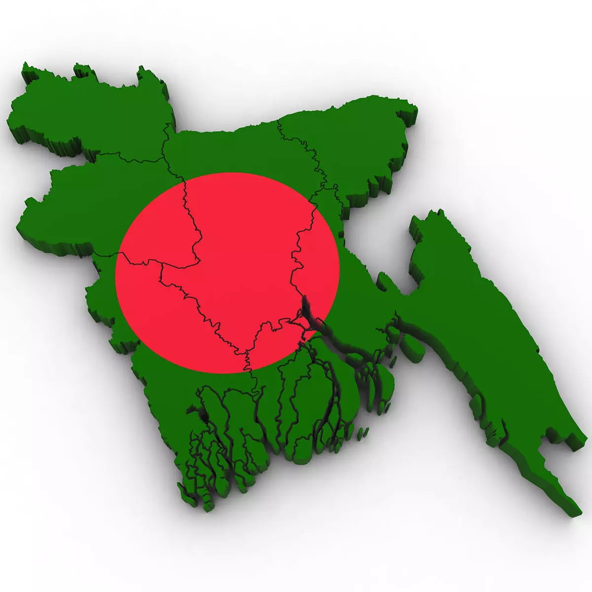 3d Political Map of Bangladesh 3D model_0
