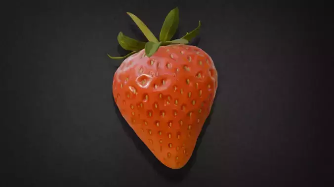 Realistic Fresh Strawberry Model 3D model