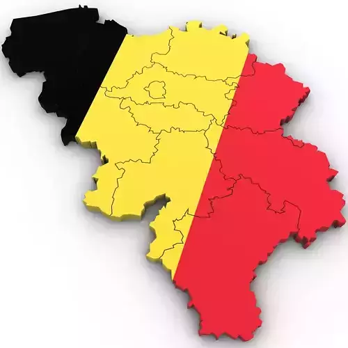 3d Political Map of Belgium 3D model