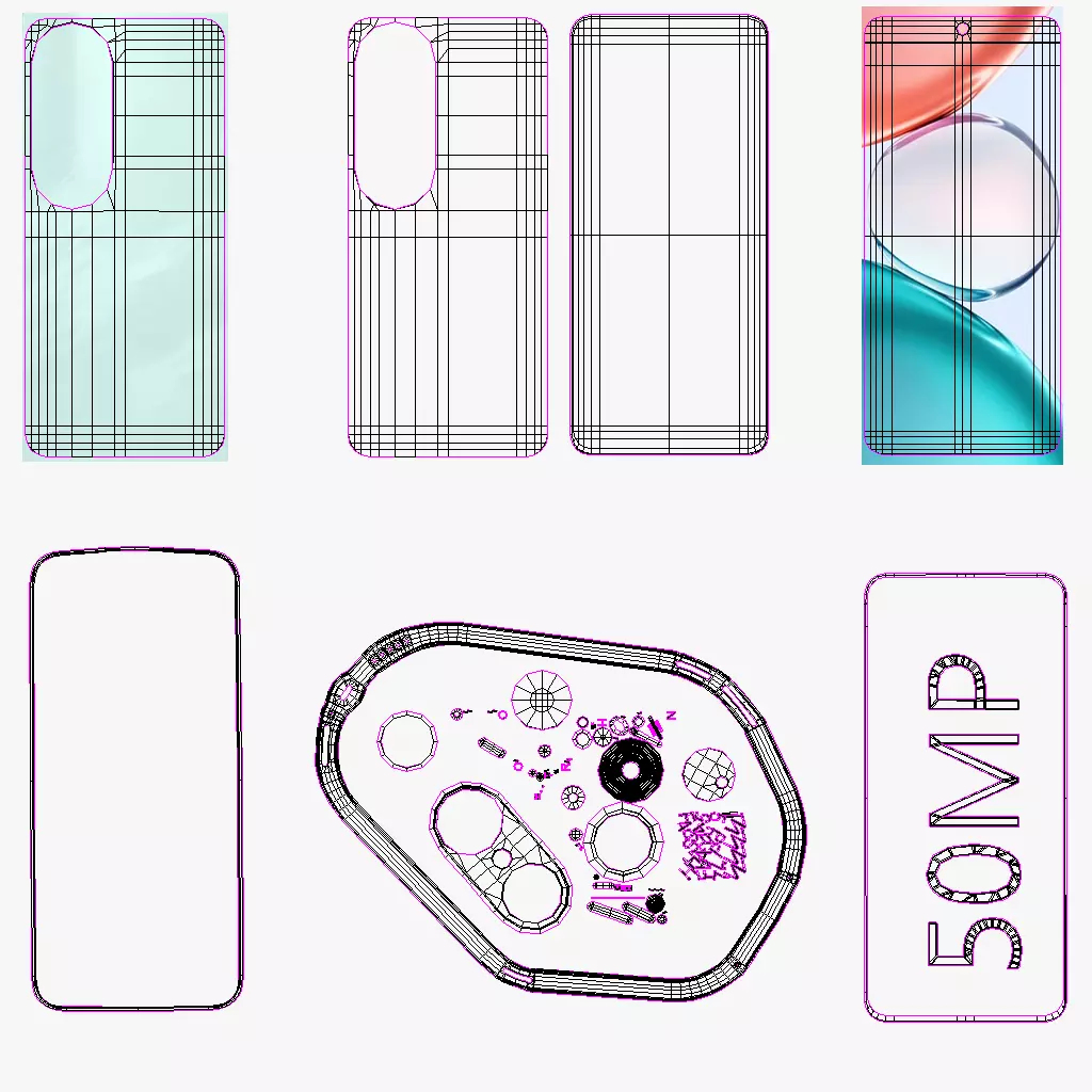 Honor Play 70 Plus All Color Low-poly 3D model_27