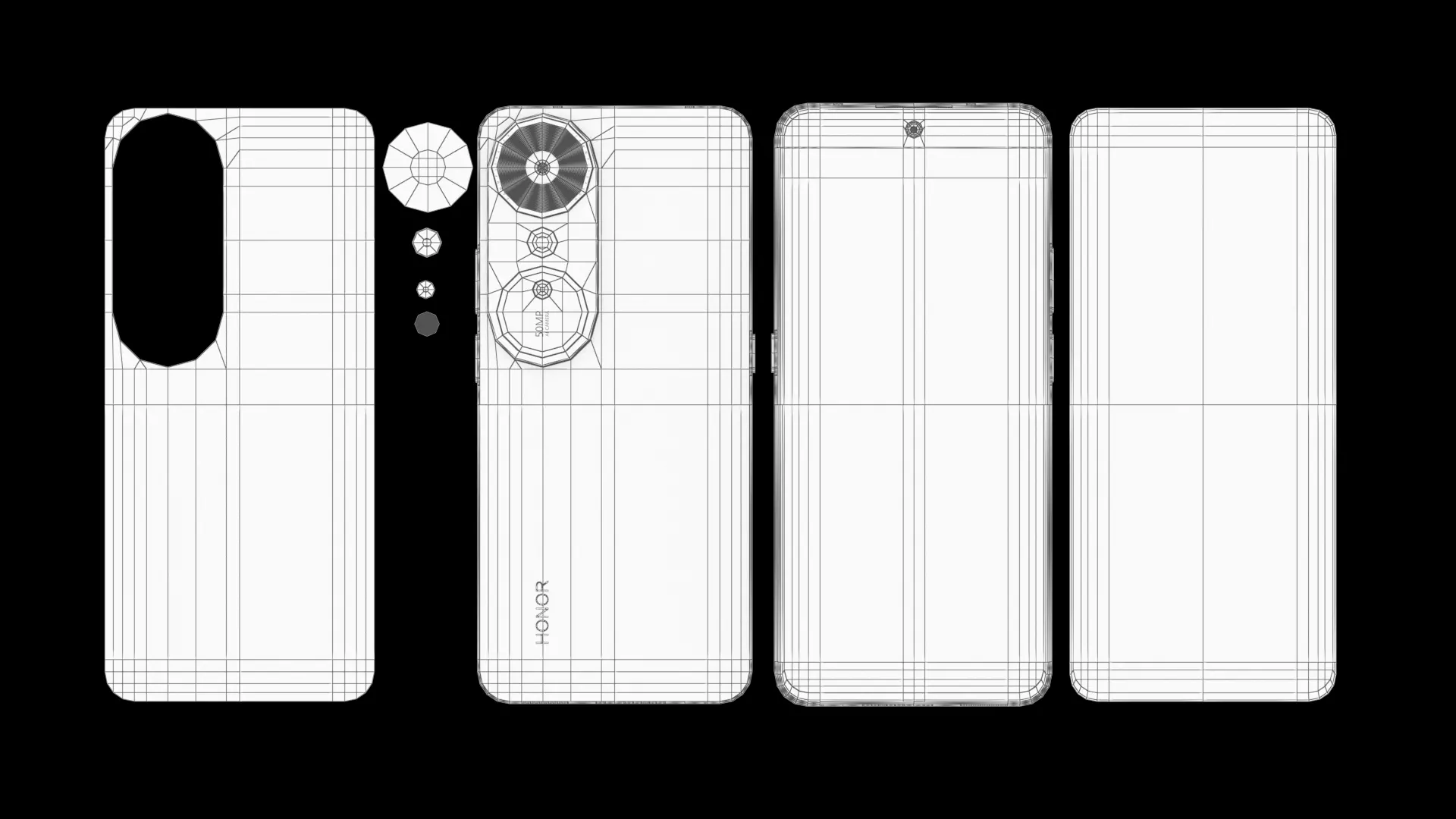 Honor Play 70 Plus All Color Low-poly 3D model_17