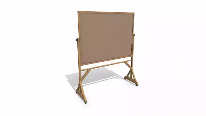 Old Wooden Mobile Bulletin Board Low-poly PBR Low-poly 3D model