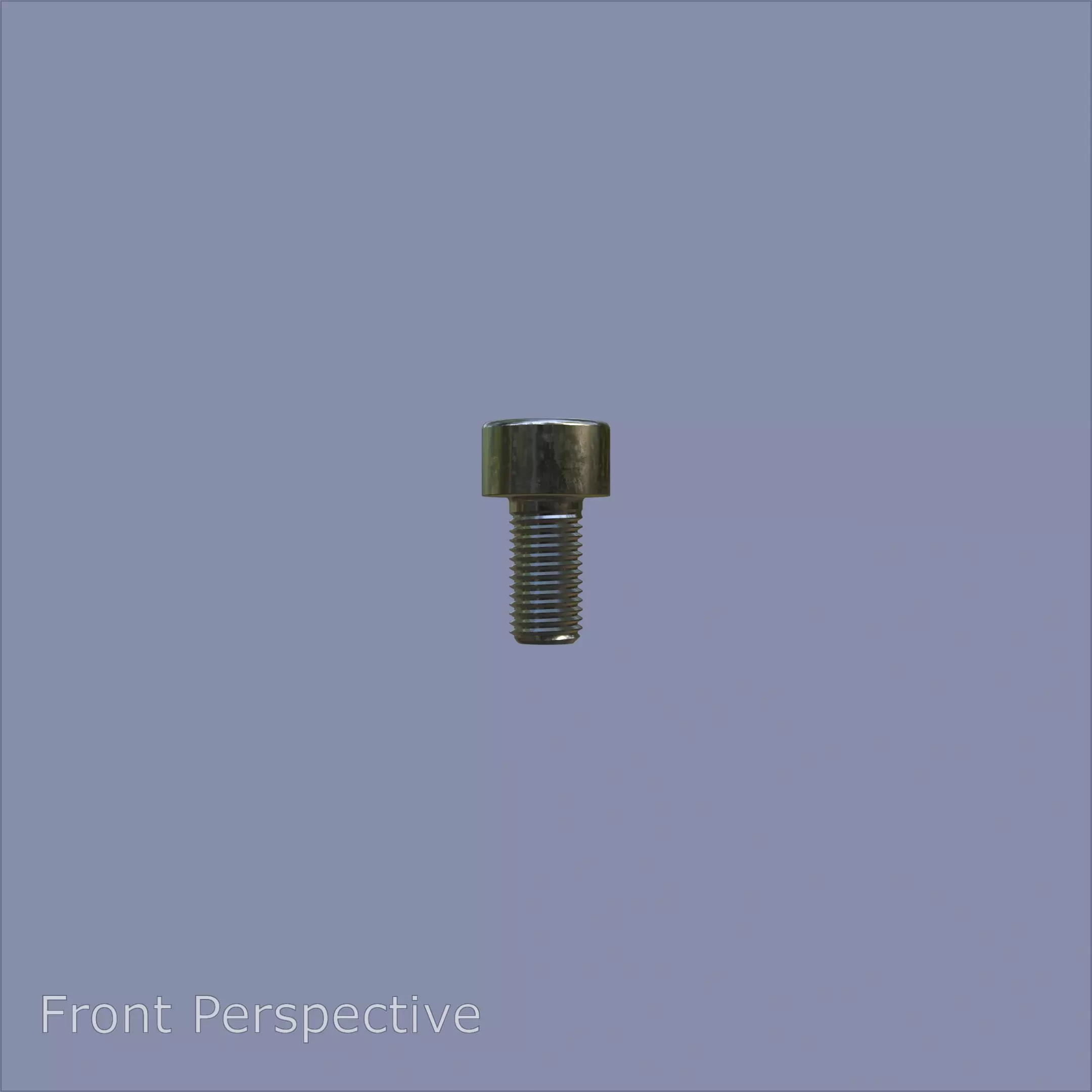 Steel Stained M4 Bolt Allen Cap with PBR 4K Textures 3D model_1