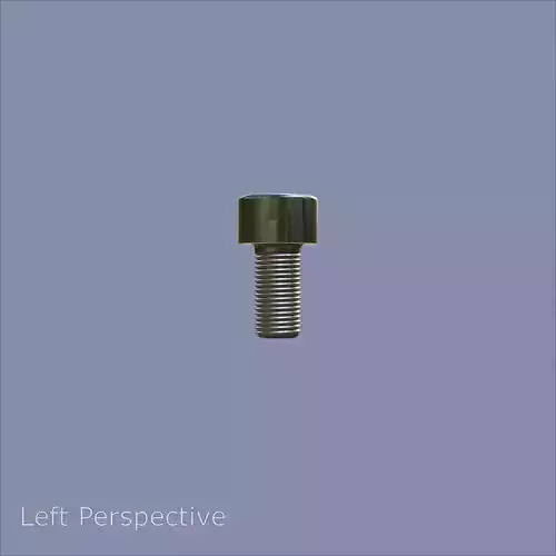 Steel Stained M5 Bolt Allen Cap with PBR 4K Textures 3D model 4