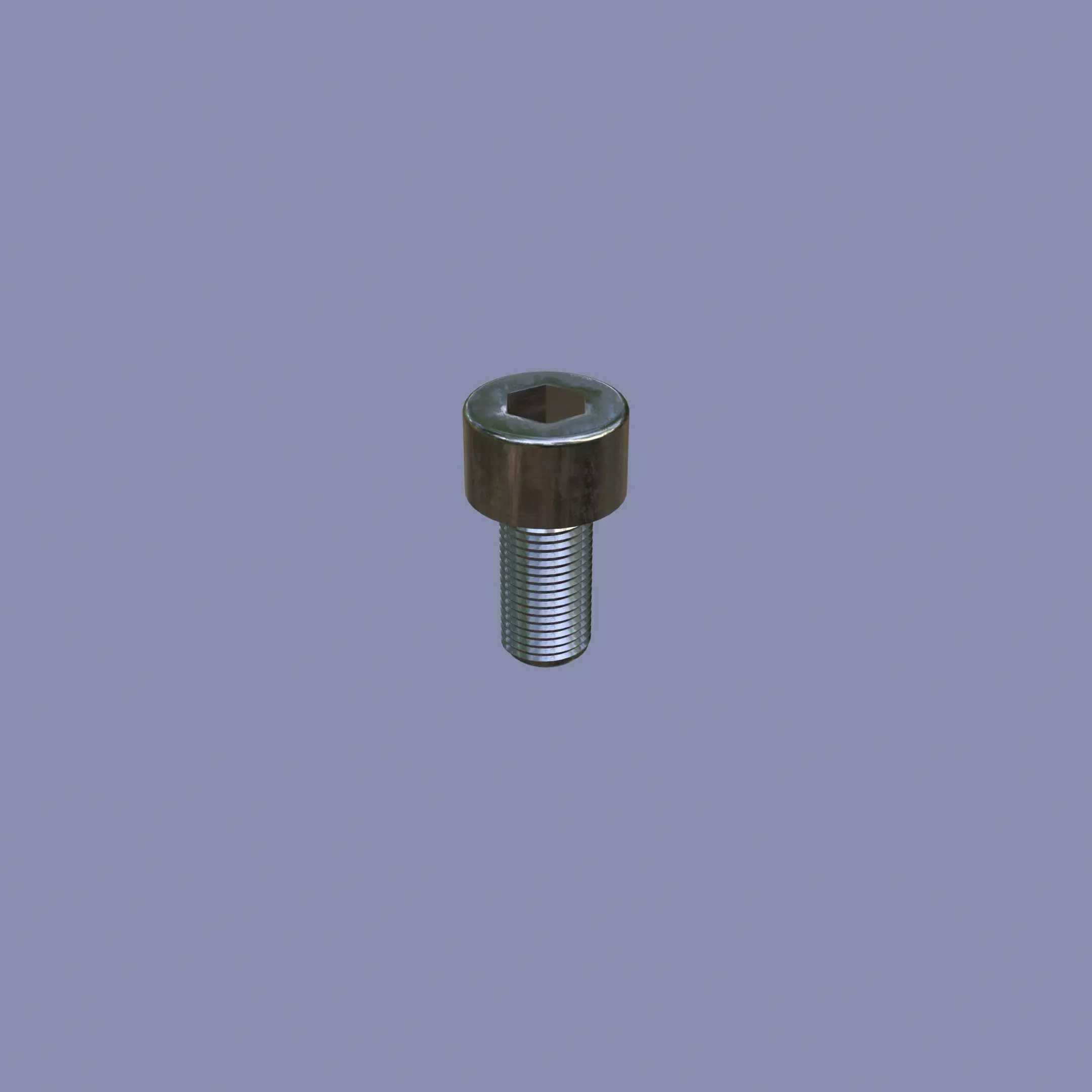Steel Stained M5 Bolt Allen Cap with PBR 4K Textures 3D model_0