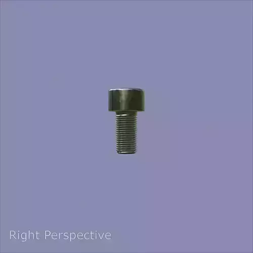 Steel Stained M5 Bolt Allen Cap with PBR 4K Textures 3D model 5