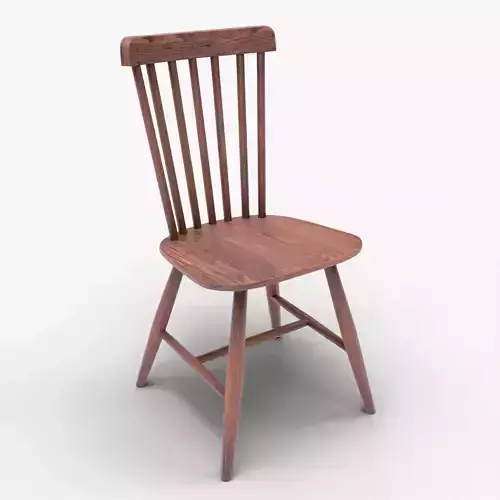 Classic Wooden Dining Chair 3D Model  Realistic 3D model