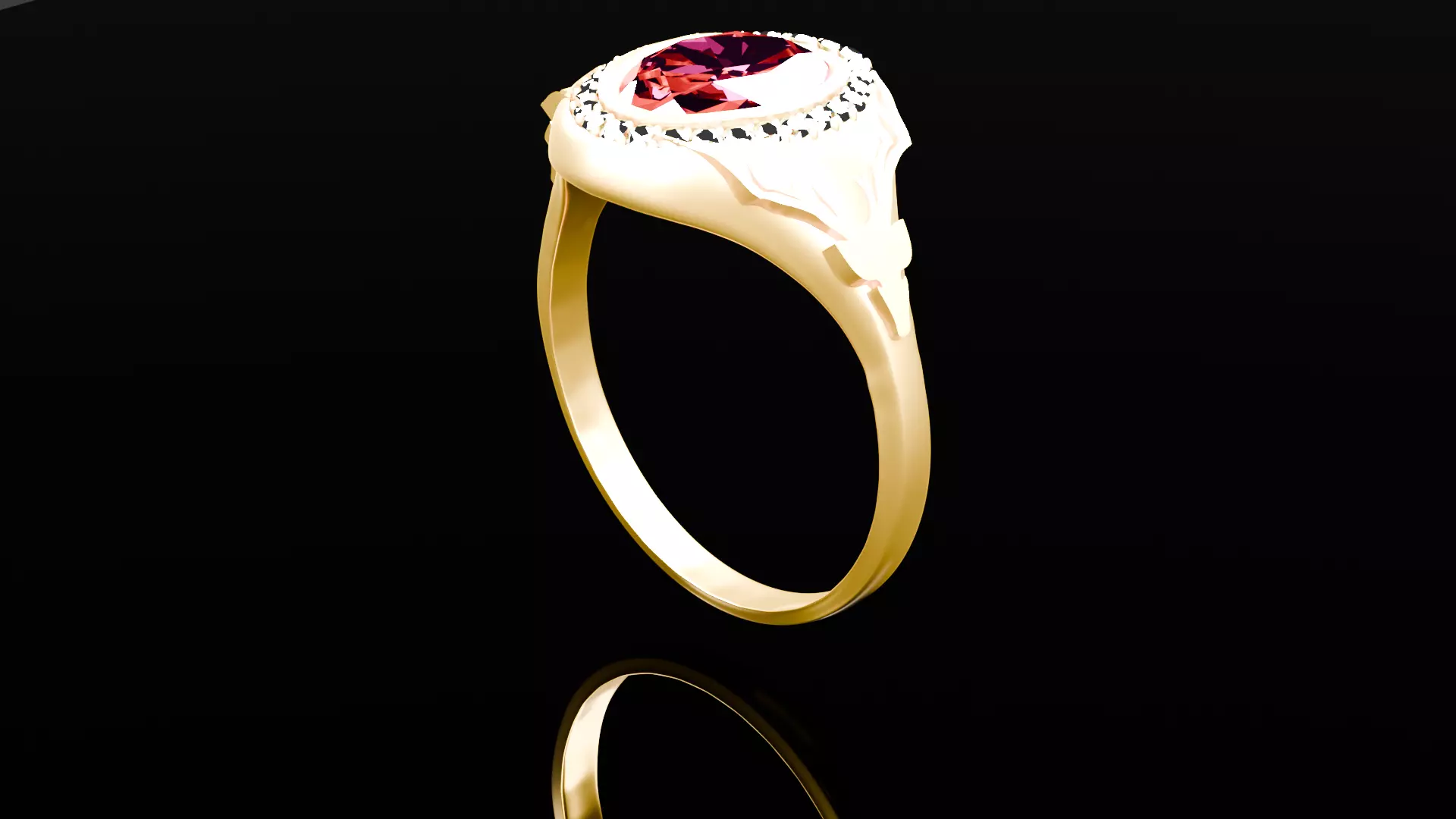 Ring 3D Model for Jewelry visualization and printing 3D model_3