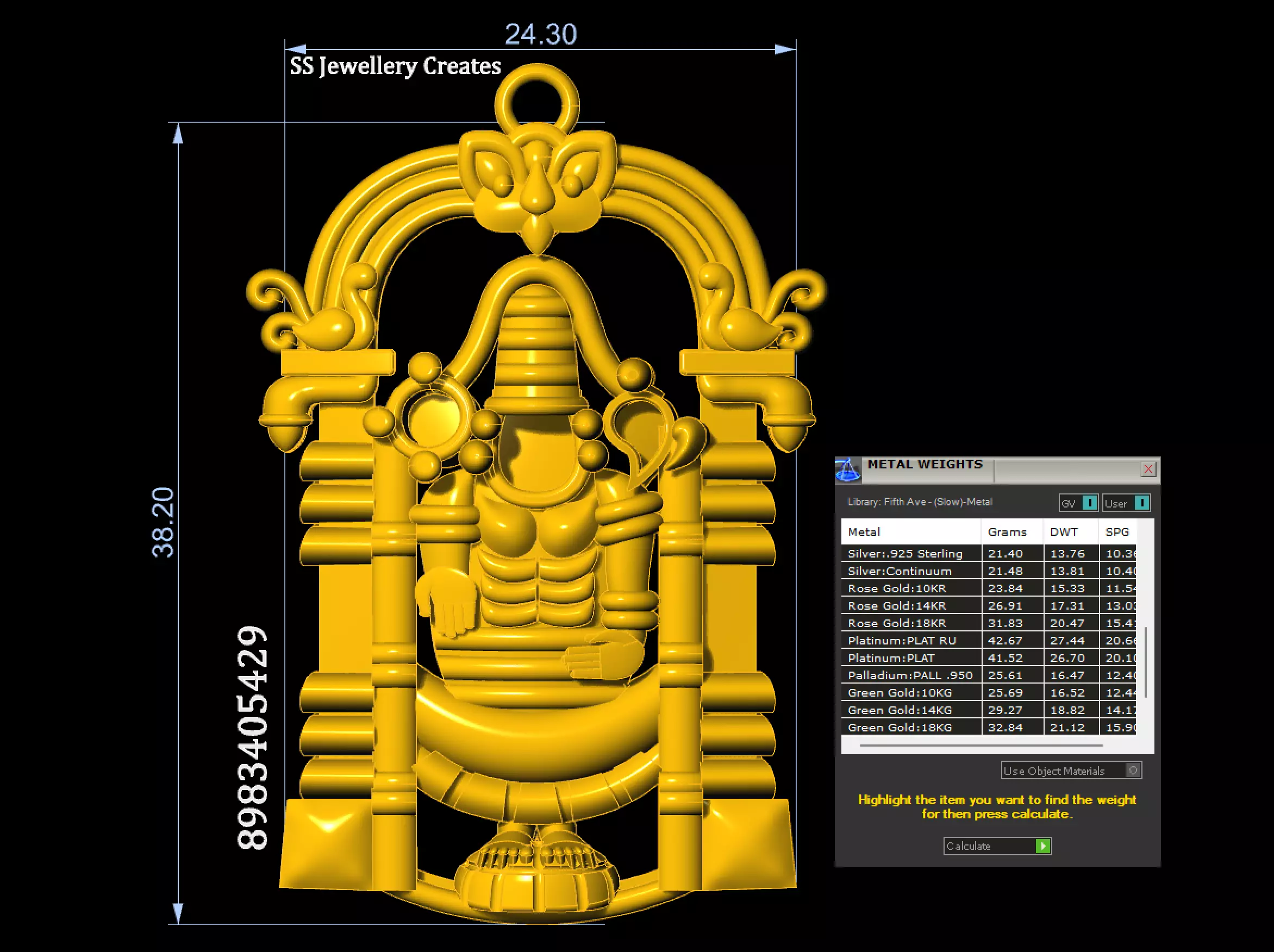Balaji Pendant-21 Check Description 3D print model_6