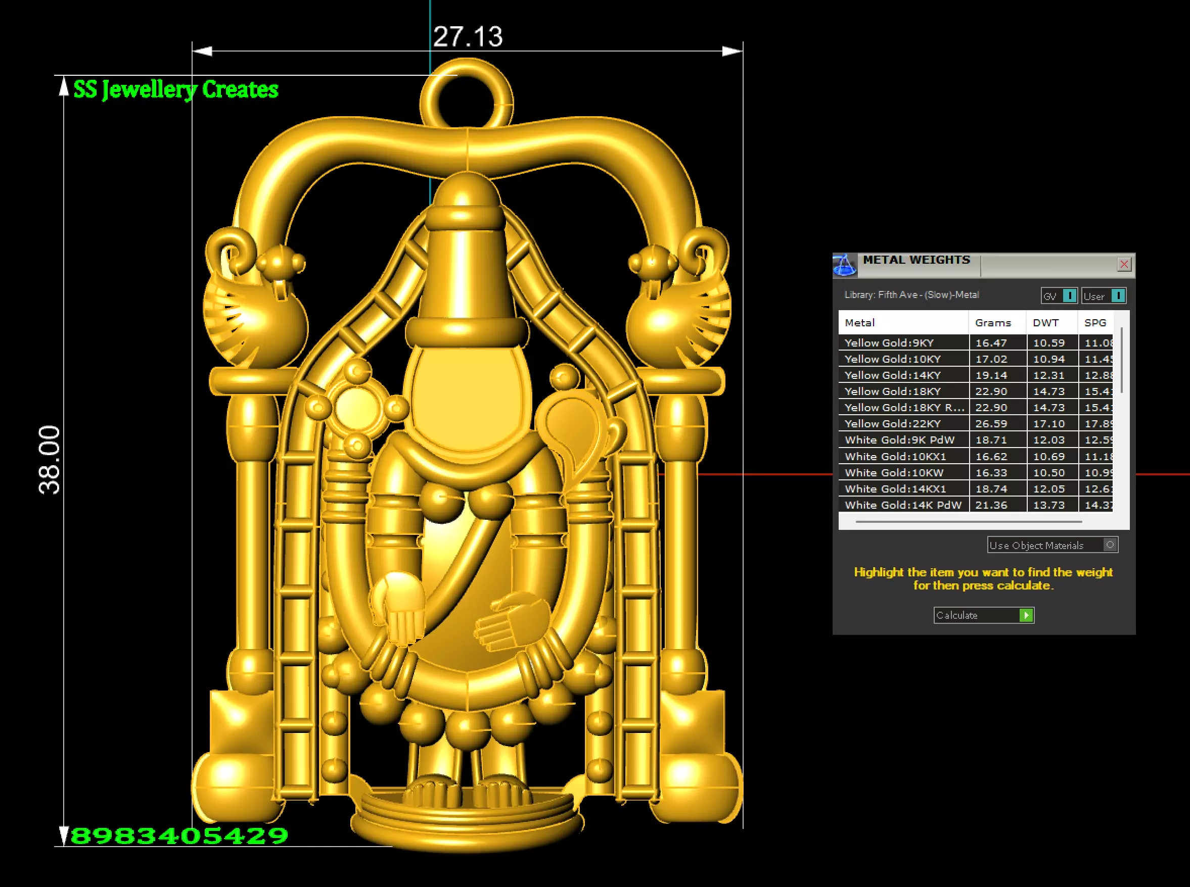 Balaji Pendant-21 Check Description 3D print model_16