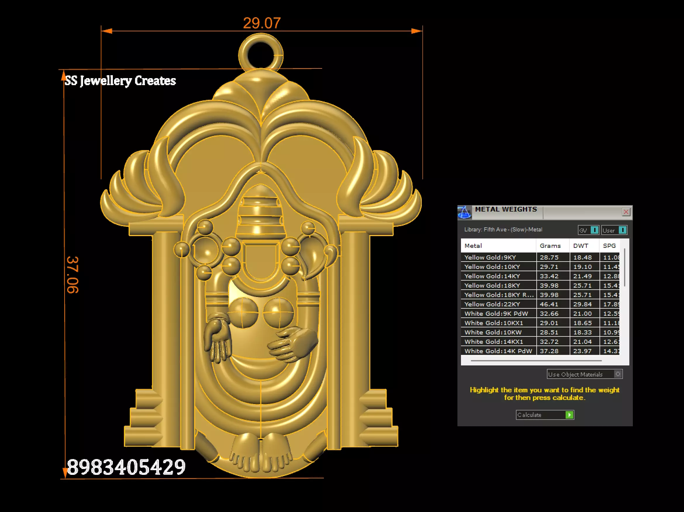 Balaji Pendant-21 Check Description 3D print model_13