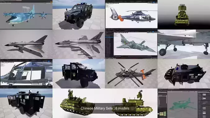 Chinese Military Sets 3D Model Collection