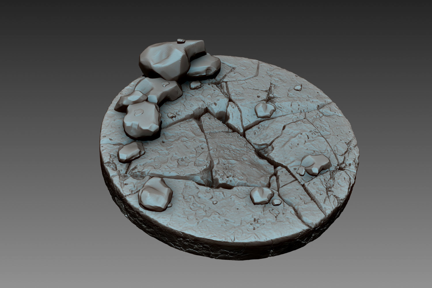 Zbrush Stone Pedestal 3D model_1
