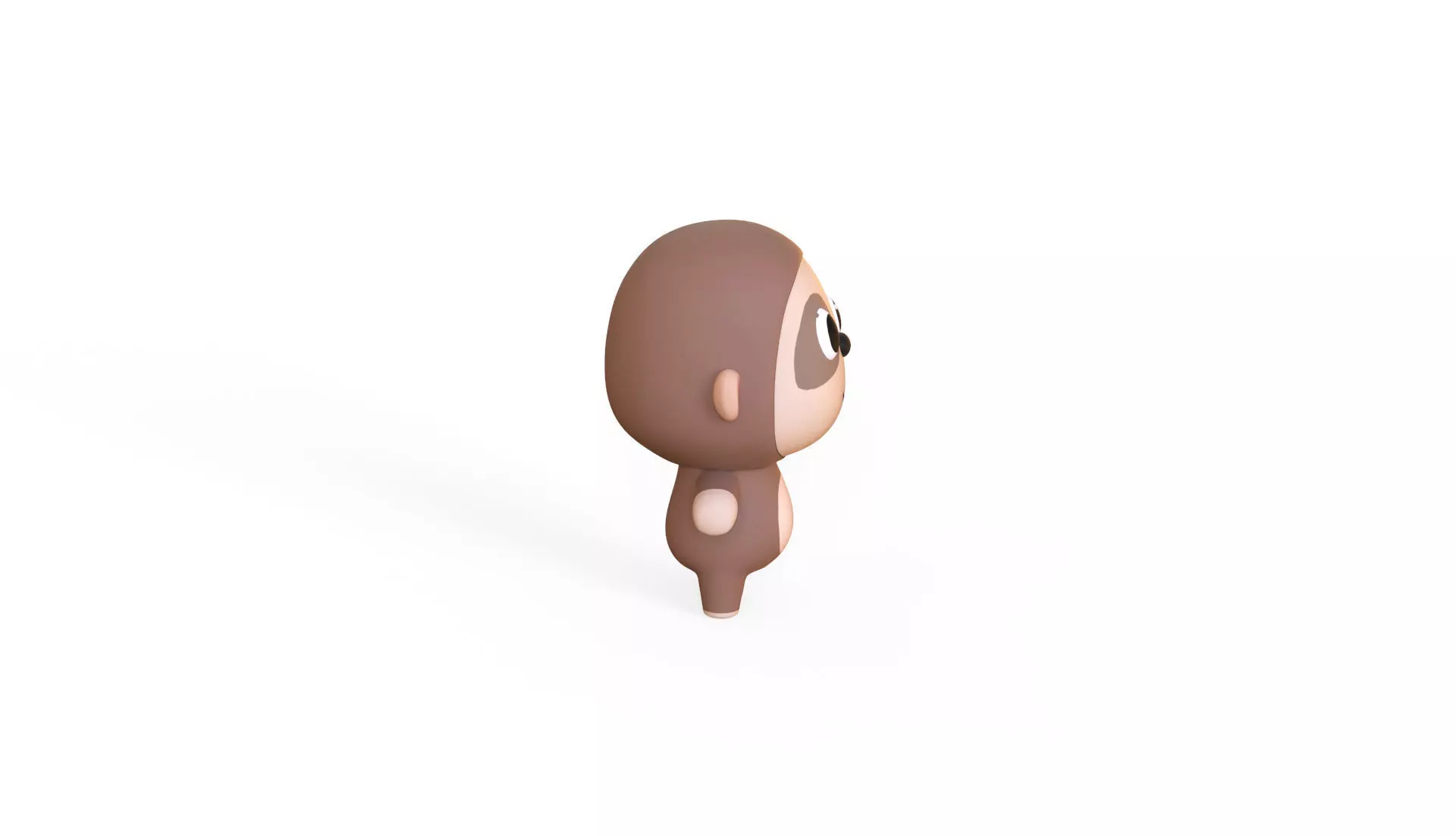 Cartoon Sloth - Chubby Animal Rigged Low-poly 3D model_4